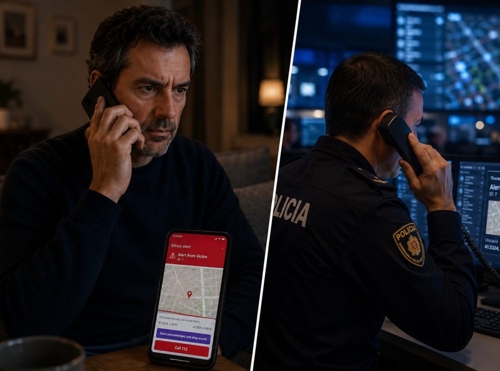 Trusted contact calling and being connected with the police, sharing the exact location